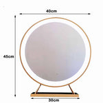 Touch Screen Table Desktop LED Light Vanity Mirror Makeup Mirror Round Mirror 40cm - Home & Garden > Decor > Mirrors