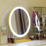 Touch Screen Table Desktop LED Light Vanity Mirror Makeup Mirror Round Mirror 40cm - Home & Garden > Decor > Mirrors