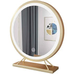 Touch Screen Table Desktop LED Light Vanity Mirror Makeup Mirror Round Mirror 40cm - Home & Garden > Decor > Mirrors