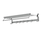 Towel Rail Rack Holder 4 Bars Wall Mounted Aluminium Foldable Hanging Hook - Furniture > Bathroom