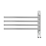 Towel Rail Rack Holder 4 Bars Wall Mounted Stainless Steel Swivel Hanging Hook - Home & Garden > Bathroom Accessories >