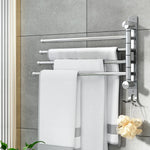 Towel Rail Rack Holder 4 Bars Wall Mounted Stainless Steel Swivel Hanging Hook - Home & Garden > Bathroom Accessories >