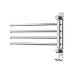 Towel Rail Rack Holder 4 Bars Wall Mounted Stainless Steel Swivel Hanging Hook - Home & Garden > Bathroom Accessories >