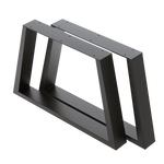 Trapezium-Shaped Table Bench Desk Legs Retro Industrial Design Fully Welded - Black - Furniture > Office