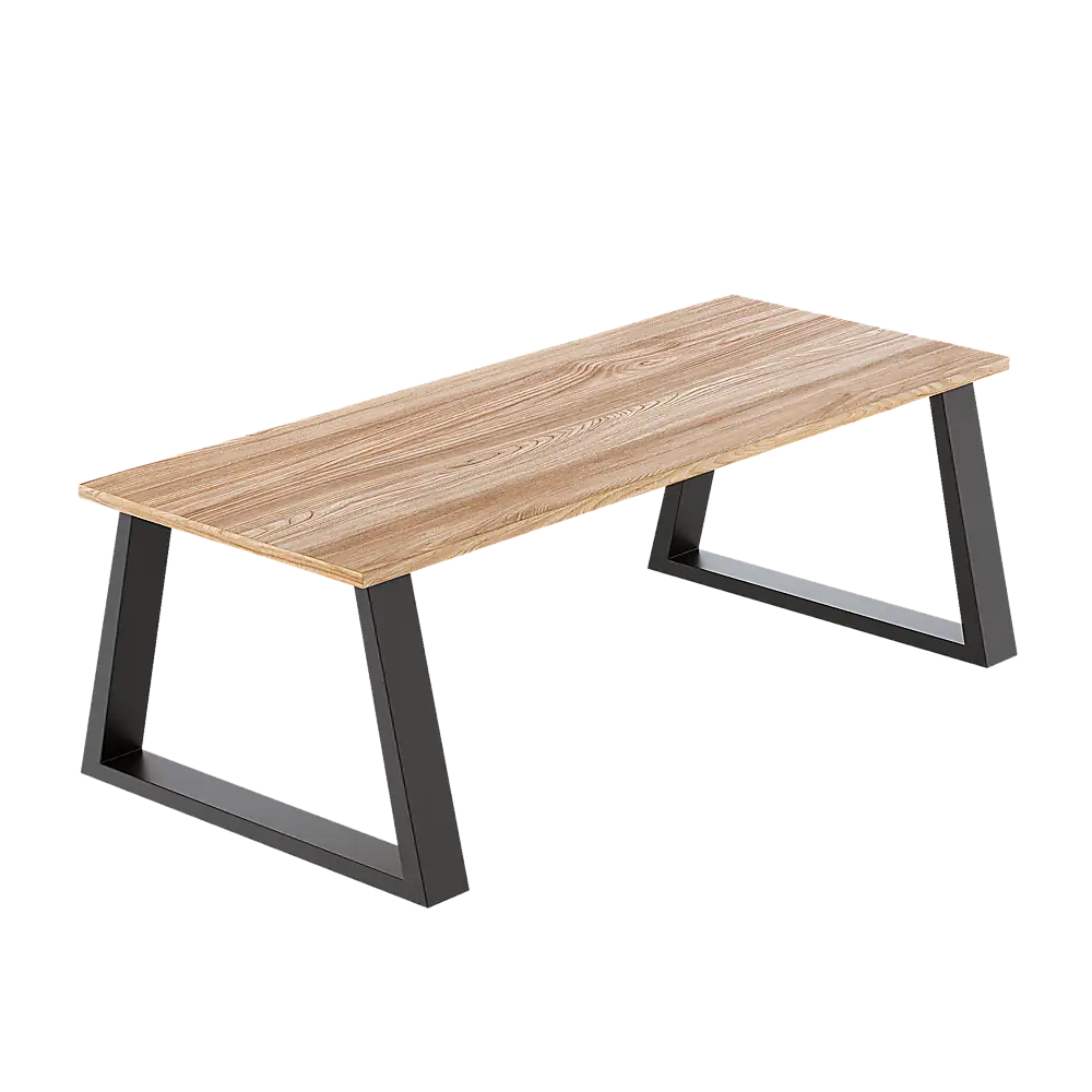 Trapezium-Shaped Table Bench Desk Legs Retro Industrial Design Fully Welded - Black - Furniture > Office