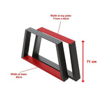 Trapezium-Shaped Table Bench Desk Legs Retro Industrial Design Fully Welded - Black - Furniture > Office