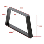 Trapezium-Shaped Table Bench Desk Legs Retro Industrial Design Fully Welded - Black - Furniture > Office
