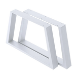 Trapezium-Shaped Table Bench Desk Legs Retro Industrial Design Fully Welded - White - Furniture > Office
