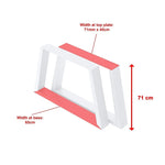 Trapezium-Shaped Table Bench Desk Legs Retro Industrial Design Fully Welded - White - Furniture > Office