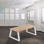 Trapezium-Shaped Table Bench Desk Legs Retro Industrial Design Fully Welded - White - Furniture > Office
