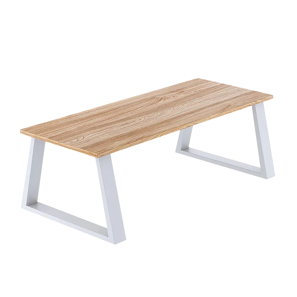 Trapezium-Shaped Table Bench Desk Legs Retro Industrial Design Fully Welded - White - Furniture > Office