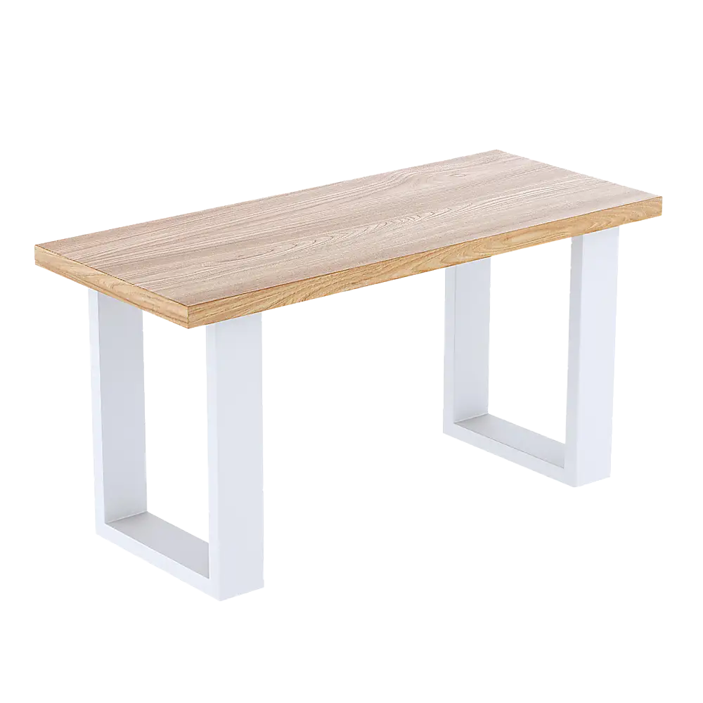 Trapezoid-Shaped Table Bench Desk Legs Retro Industrial Design Fully Welded - White - Furniture > Office