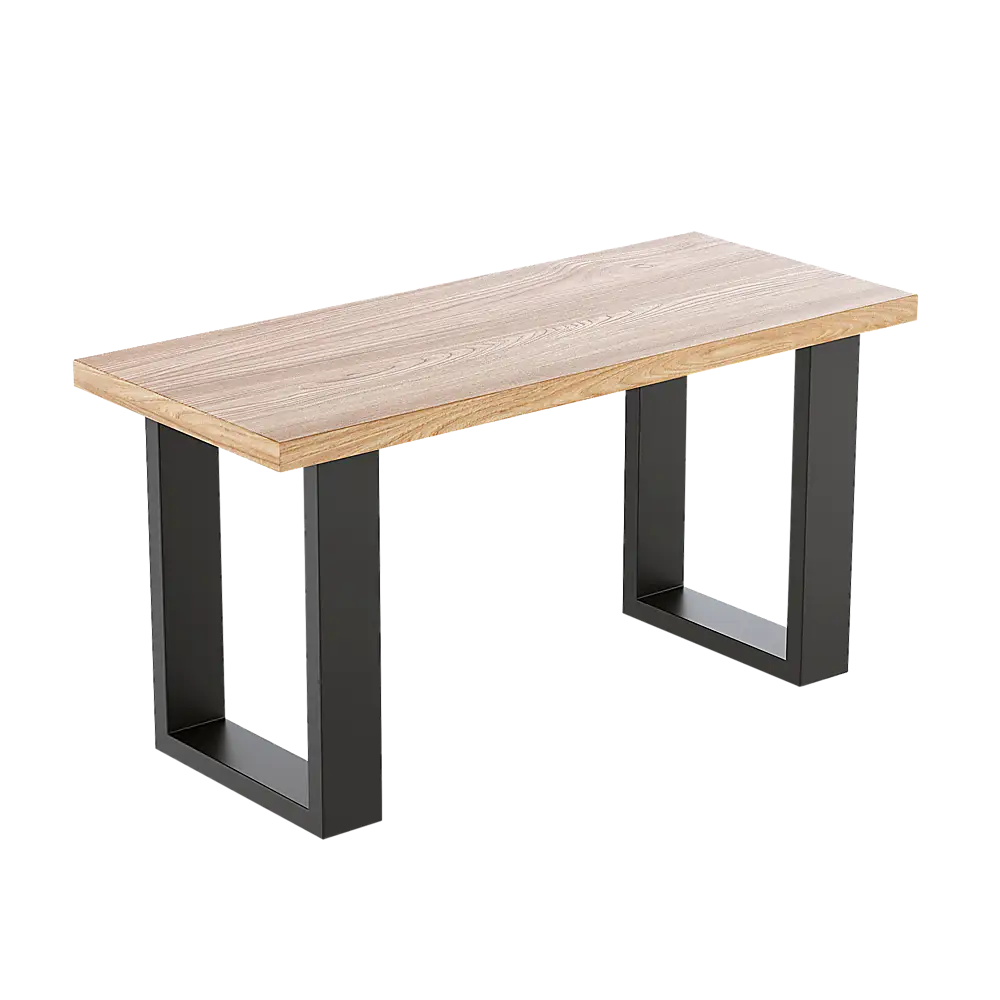Trapezoid-Shaped Table Bench Desk Legs Retro Industrial Design Fully Welded - Black - Furniture > Office