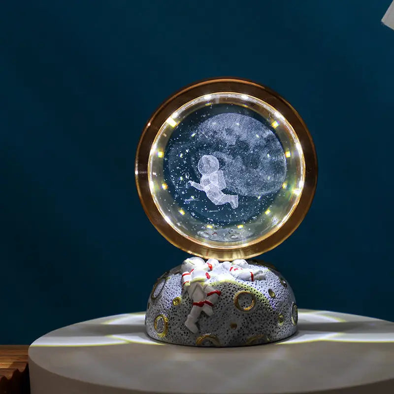 Travel Through the Stars Galaxy Astronaut LED Night Light - Decorative Space-Themed Lamp with Starry Globe - Home &