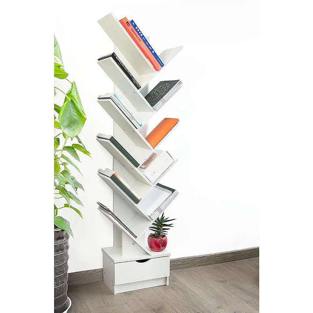 Tree Bookshelf Bookcase Book Organizer 12-Tier Multipurpose Shelf Display Racks - Furniture > Office