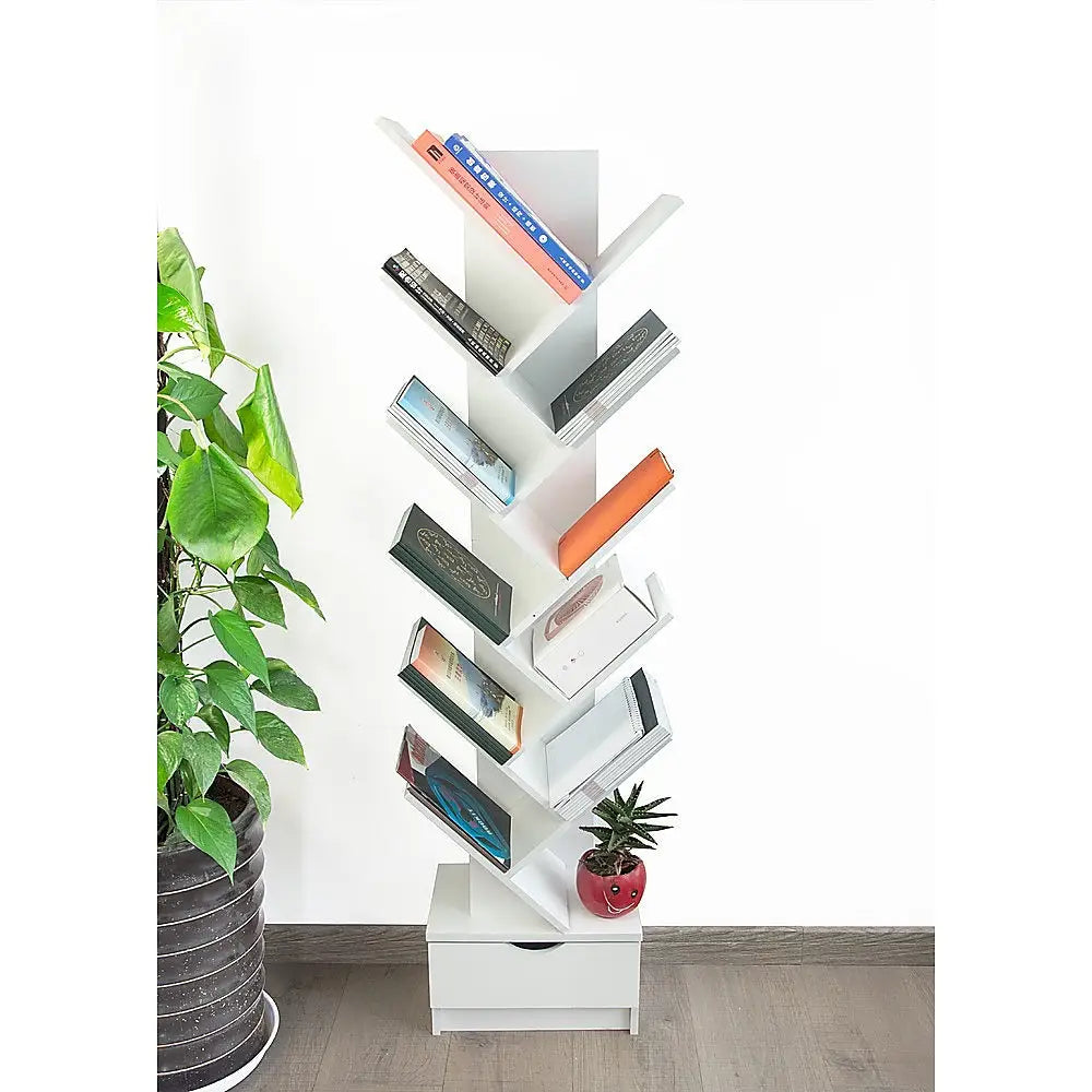 Tree Bookshelf Bookcase Book Organizer 12-Tier Multipurpose Shelf Display Racks - Furniture > Office