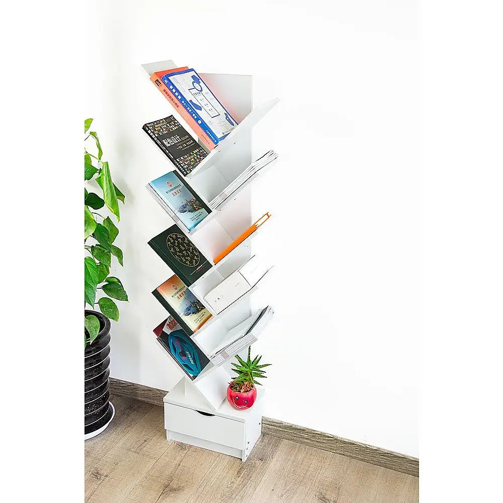 Tree Bookshelf Bookcase Book Organizer 12-Tier Multipurpose Shelf Display Racks - Furniture > Office