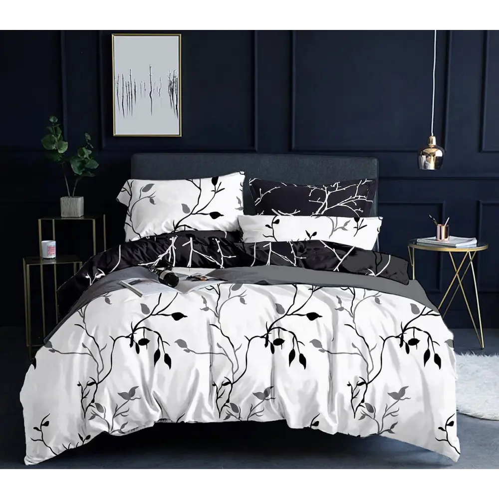 Tree Reversible Double Size White Duvet Quilt Cover Set - Home & Garden > Bedding > Duvet Covers