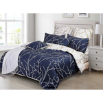 Tree Reversible Queen Size Blue Duvet Quilt Cover Set - Home & Garden > Bedding > Duvet Covers