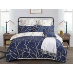 Tree Reversible Queen Size Blue Duvet Quilt Cover Set - Home & Garden > Bedding > Duvet Covers