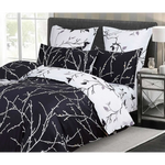 Tree Reversible Super King Size Bed Quilt/Duvet Cover Set Black - Home & Garden > Bedding > Duvet Covers