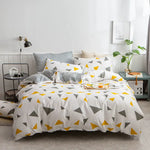 Triangle pattern Duvet Cover - 3 Piece Bedding Set (with Corner Ties)Quilt cover 200cm x 230cm pillowcase 51 x 92cm