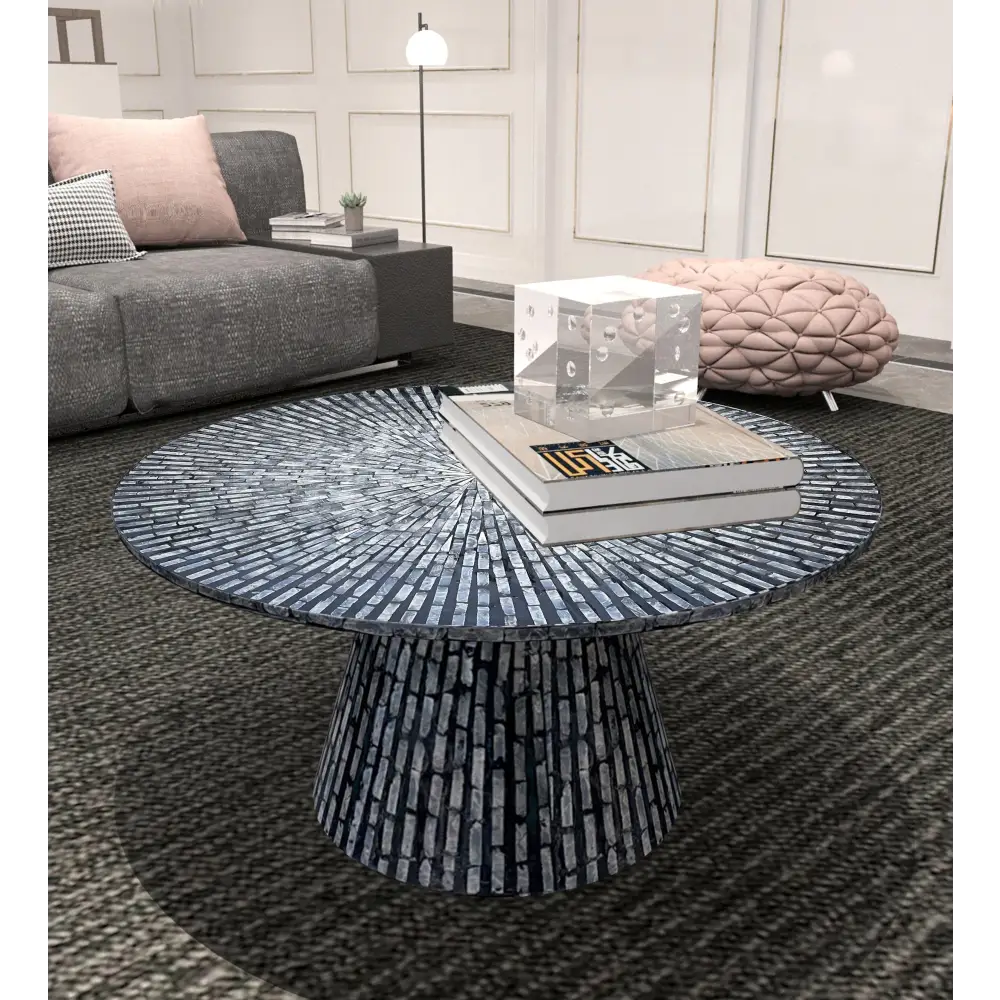 TRIDENT MOTHER OF PEARL HAND MADE COFFEE TABLE - Furniture > Living Room > Coffee Tables