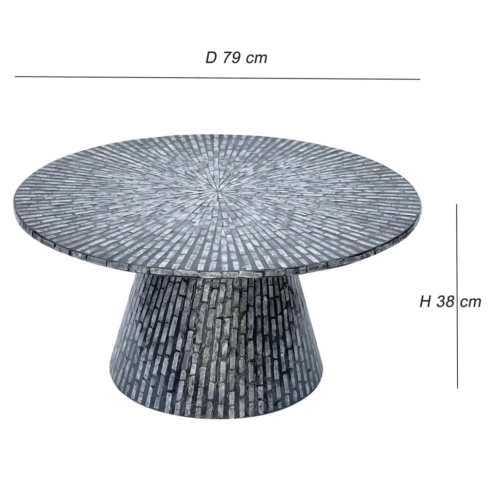 TRIDENT MOTHER OF PEARL HAND MADE COFFEE TABLE - Furniture > Living Room > Coffee Tables