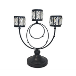 Trio Crystal Candle Holder - Black - Home & Garden > Decor > Vases & Table Decor