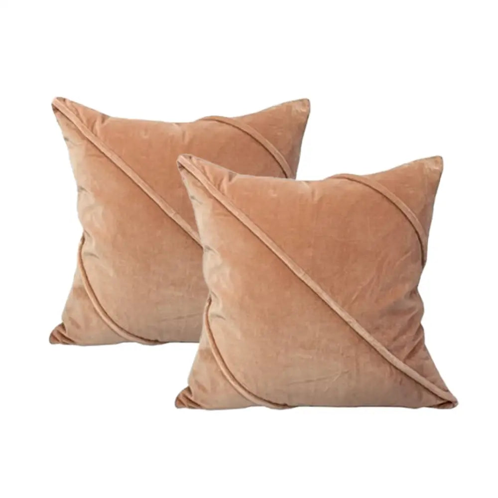 Trova Blush Twin Pack Cotton Velvet Cushion Feather Filled by Cloud Linen - Home & Garden > Decor > Cushions & Throws