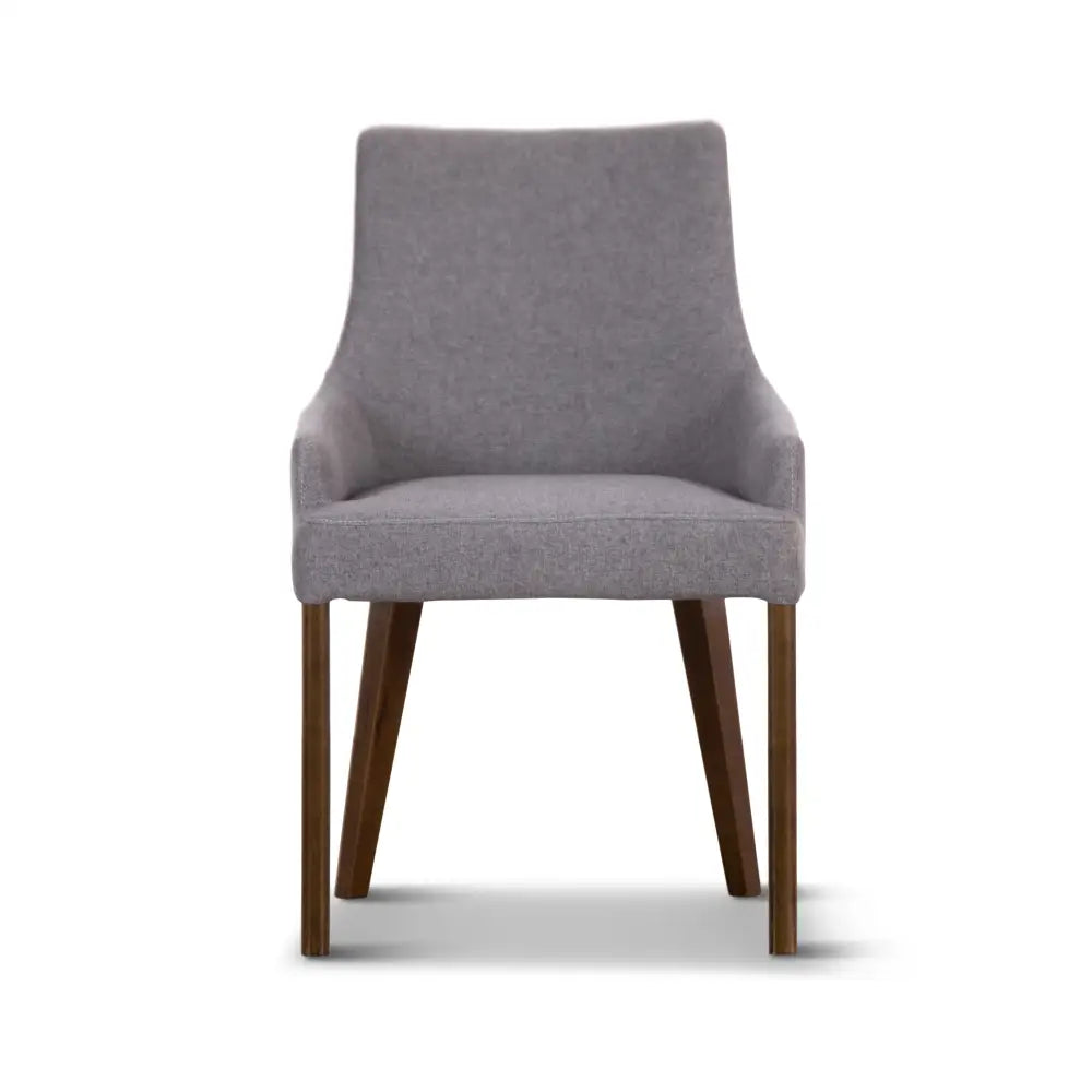 Tuberose Dining Chair Set of 4 Fabric Seat Solid Acacia Wood Furniture - Grey - Furniture > Dining