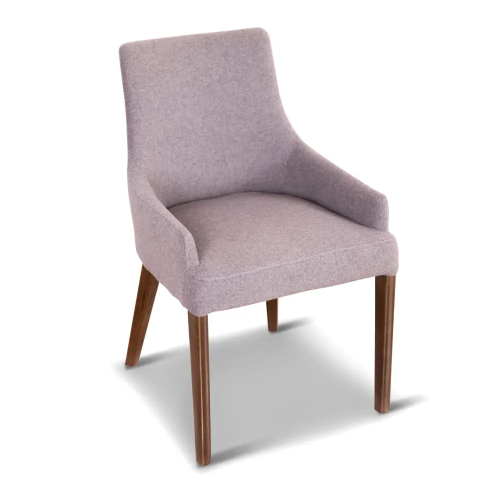 Tuberose Dining Chair Set of 6 Fabric Seat Solid Acacia Wood Furniture - Grey - Furniture > Dining