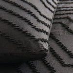 Tufted Boho Wave Jacquard Super King Size Black Duvet Quilt Cover Set - Home & Garden > Bedding