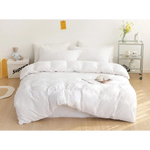 Tufted Diamond Jacquard Super King Size White Duvet Quilt Cover Set - Home & Garden > Bedding