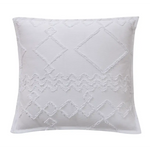 TUFTED MICROFIBRE SUPER SOFT CUSHION COVER-WHITE - Home & Garden > Bedding