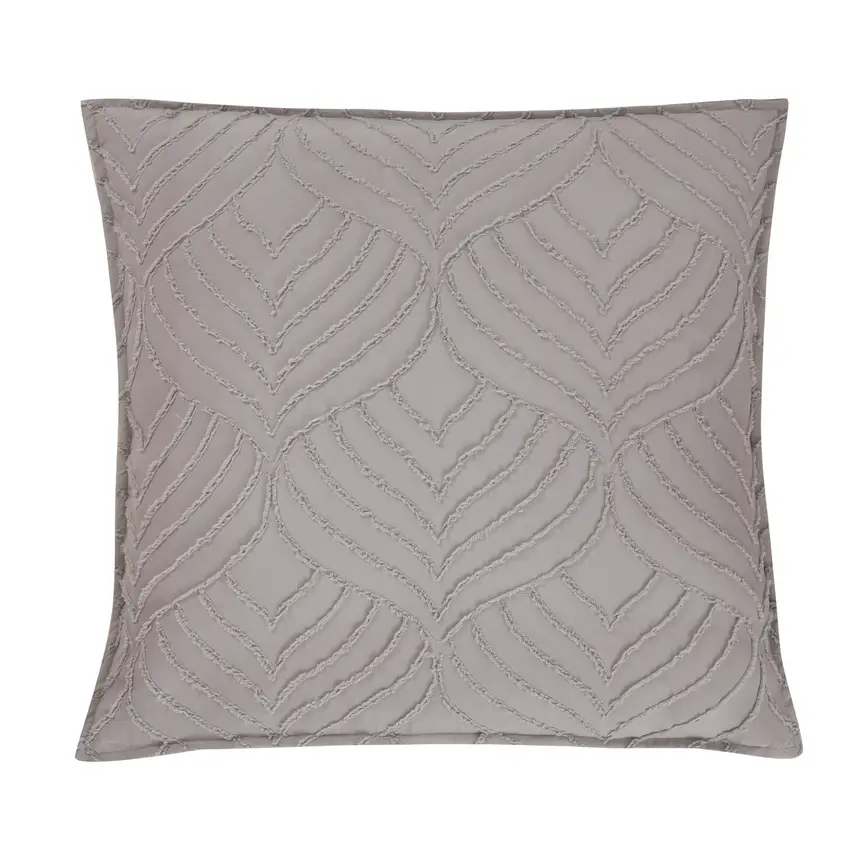 TUFTED MICROFIBRE SUPER SOFT EUROPEAN PILLOWCASE-BEIGE - Home & Garden > Bedding