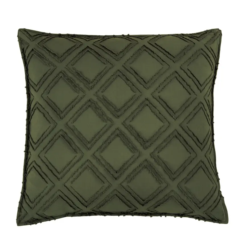 TUFTED MICROFIBRE SUPER SOFT EUROPEAN PILLOWCASE-KHAKI GREEN - Home & Garden > Bedding