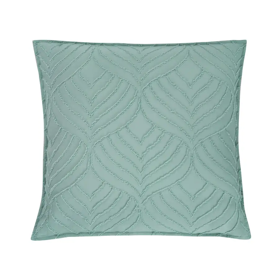 TUFTED MICROFIBRE SUPER SOFT EUROPEAN PILLOWCASE-SAGE GREEN - Home & Garden > Bedding