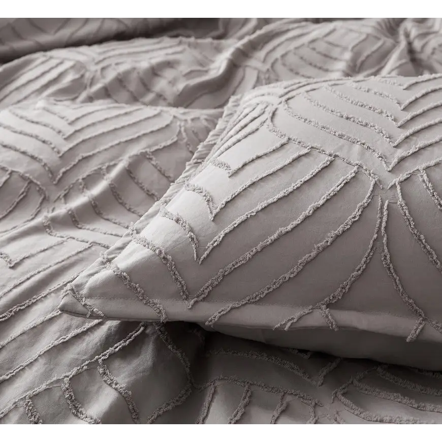 Tufted ultra soft microfiber quilt cover set-king beige - Home & Garden > Bedding