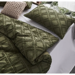 Tufted ultra soft microfiber quilt cover set-king khaiki green - Home & Garden > Bedding