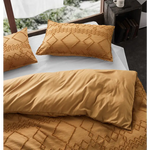 Tufted ultra soft microfiber quilt cover set-single caramel - Home & Garden > Bedding