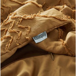 Tufted ultra soft microfiber quilt cover set-single caramel - Home & Garden > Bedding