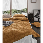 Tufted ultra soft microfiber quilt cover set-single caramel - Home & Garden > Bedding
