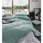 Tufted ultra soft microfiber quilt cover set-single sage green - Home & Garden > Bedding