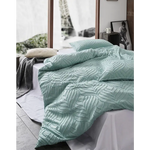 Tufted ultra soft microfiber quilt cover set-single sage green - Home & Garden > Bedding