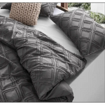 Tufted ultra soft microfiber quilt cover set-single smoke - Home & Garden > Bedding