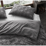 Tufted ultra soft microfiber quilt cover set-single smoke - Home & Garden > Bedding