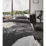 Tufted ultra soft microfiber quilt cover set-single smoke - Home & Garden > Bedding