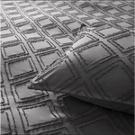 Tufted ultra soft microfiber quilt cover set-single smoke - Home & Garden > Bedding