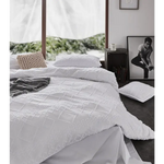 Tufted ultra soft microfiber quilt cover set-super king white - Home & Garden > Bedding